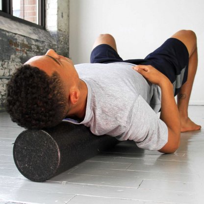 Extra Firm Foam Roller in use