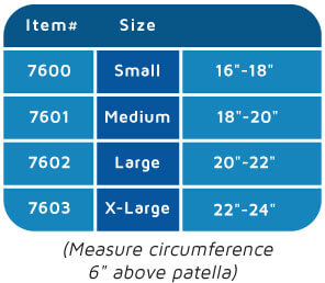 3D Flat Thigh Size Chart