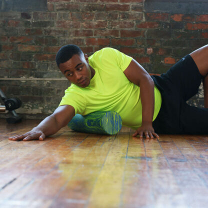 Man using foam roller